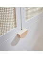 2-Door Wardrobe for children's bedroom in White MDF and Rattan exotic colonial style - Ratata by BellAmy