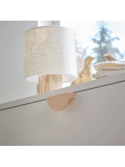 Comò a 2 ante con fasciatoio per la cameretta dei Bambini in MDF Bianco e Rattan stile coloniale esotico - Ratata by BellAmy