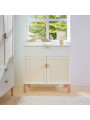 Comò a 2 ante con fasciatoio per la cameretta dei Bambini in MDF Bianco e Rattan stile coloniale esotico - Ratata by BellAmy