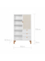Libreria per la cameretta dei Bambini in MDF Bianco e Rattan stile coloniale esotico - Ratata by BellAmy