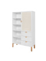 Libreria per la cameretta dei Bambini in MDF Bianco e Rattan stile coloniale esotico - Ratata by BellAmy