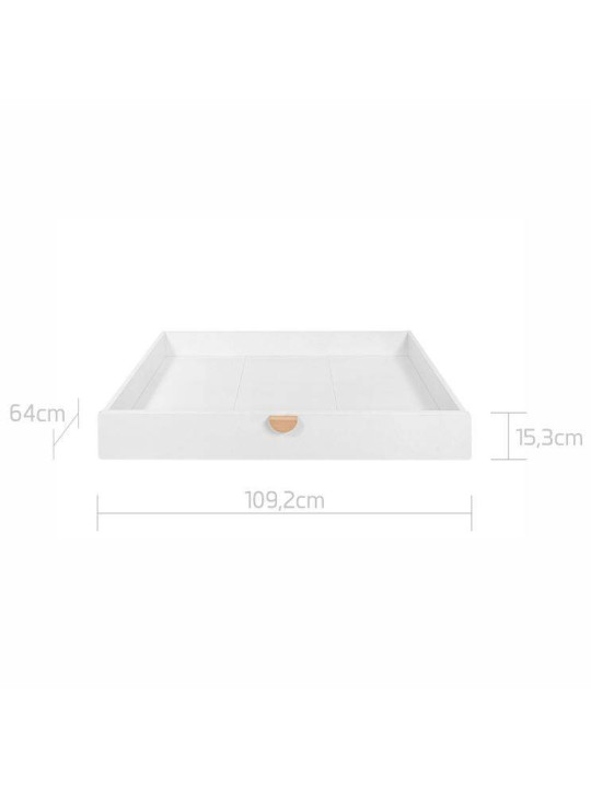Bed drawer for children's bedroom in White MDF for Ratata chest and cot bed by BellAmy