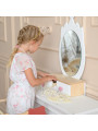 Beauty table crown with rabbit chair white/natural