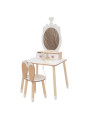 Beauty table crown with rabbit chair white/natural