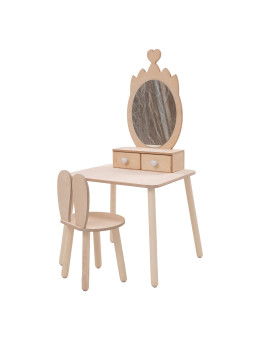 Beauty table crown with rabbit chair natural