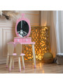 Beauty table crown with rabbit chair pink/natural