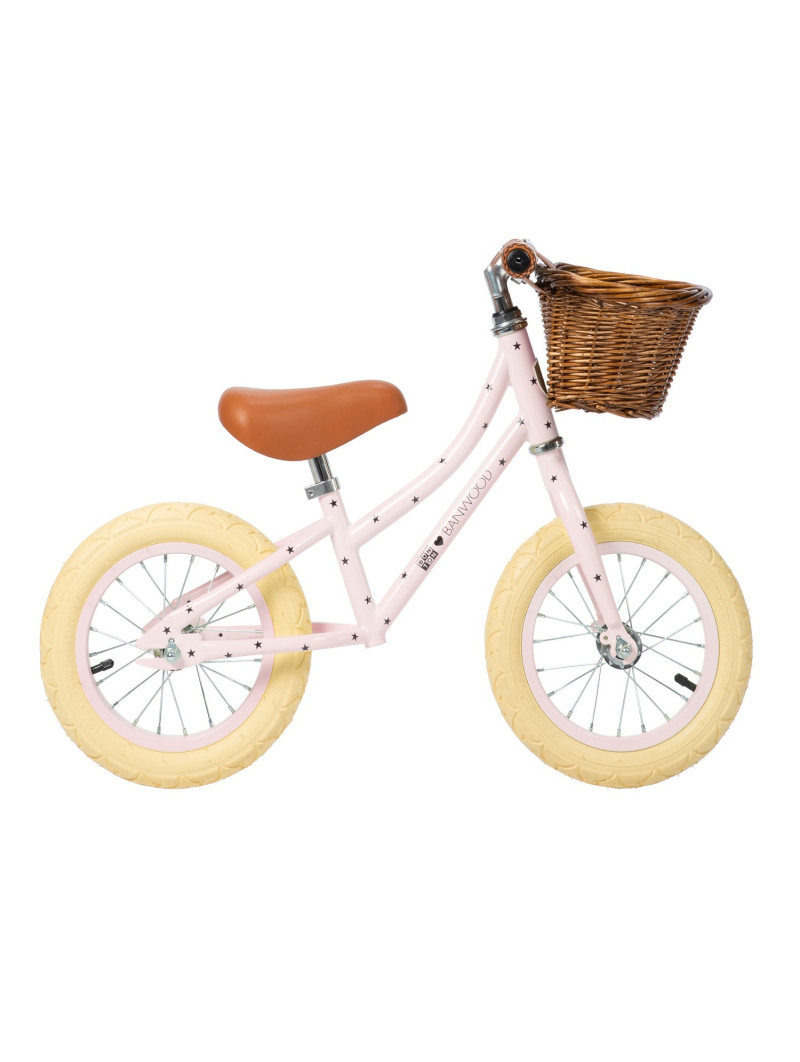 Bicicletta senza pedali per bambini 3-5 anni rosa con stelle Banwood