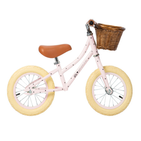 Bicicletta senza pedali per bambini 3-5 anni rosa con stelle Banwood