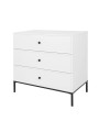 3-drawer Chest for children's bedroom in White MDF and black metal details - Lumi by BellAmy
