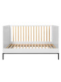 Cot bed 70x140 for children's bedroom in White MDF and black metal details - Lumi by BellAmy
