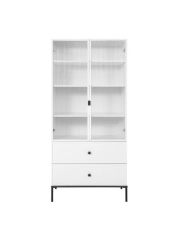 2-Door Cabinet Bookcase for children's bedroom in White MDF and black metal details - Lumi by BellAmy
