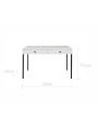 White desk for children's bedroom in White MDF and black metal details - Lumi by BellAmy