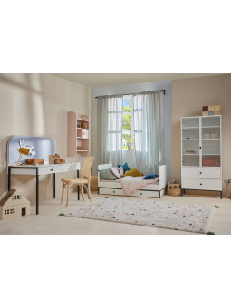 Scrivania per la cameretta dei Bambini in MDF Bianco e metallo nero - Lumi by BellAmy