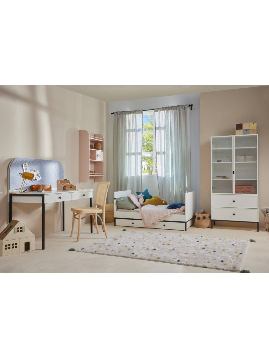 Scrivania per la cameretta dei Bambini in MDF Bianco e metallo nero - Lumi by BellAmy