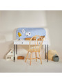 White desk for children's bedroom in White MDF and black metal details - Lumi by BellAmy