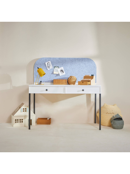 Scrivania per la cameretta dei Bambini in MDF Bianco e metallo nero - Lumi by BellAmy