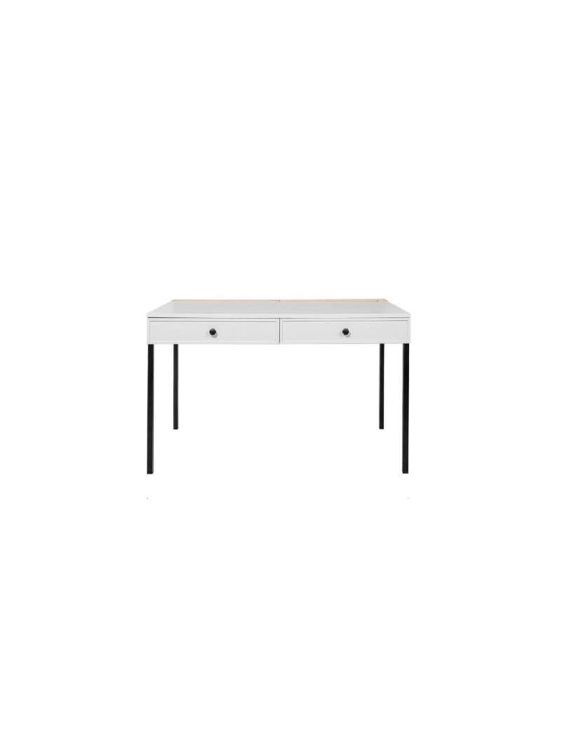 Scrivania per la cameretta dei Bambini in MDF Bianco e metallo nero - Lumi by BellAmy