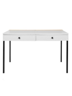 Scrivania per la cameretta dei Bambini in MDF Bianco e metallo nero - Lumi by BellAmy