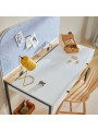 White desk for children's bedroom in White MDF and black metal details - Lumi by BellAmy