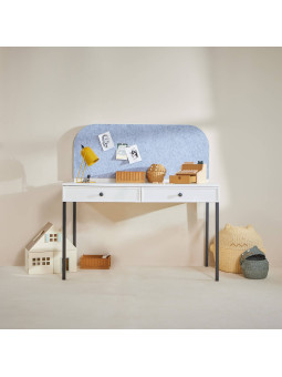 White desk for children's bedroom in White MDF and black metal details - Lumi by BellAmy