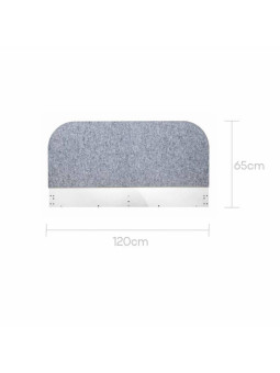 Sound-absorbing panel for desk for children's bedroom in White MDF and black metal details - Lumi by BellAmy