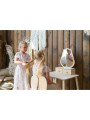 Beauty table tulip with rabbit chair white/natural