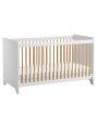 Crib for babies convertible into Montessori bed for children 70x140 in white oak wood Leaf collection by VOX