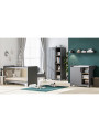 Crib for babies convertible into Montessori bed for children 70x140 in grey oak wood Leaf collection by VOX