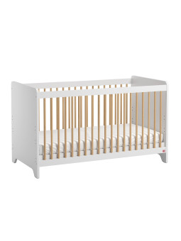 Crib for babies children 60x120 in white oak wood Leaf collection by VOX