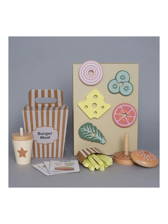 Wooden Stacking burger for Children and Kids by Jabadabado