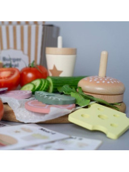 Wooden Stacking burger for Children and Kids by Jabadabado