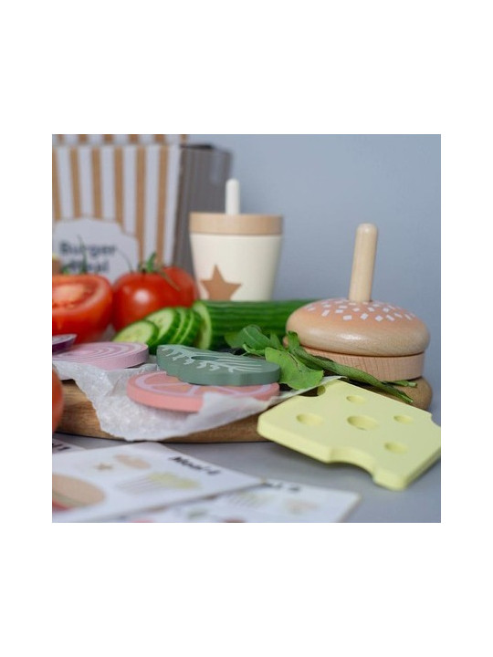 Wooden Stacking burger for Children and Kids by Jabadabado