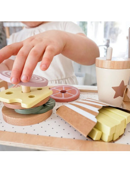 Wooden Stacking burger for Children and Kids by Jabadabado