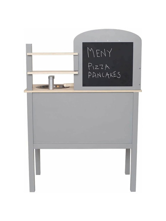 Wooden Kitchen with pot & pan grey for Children and Kids by Jabadabado