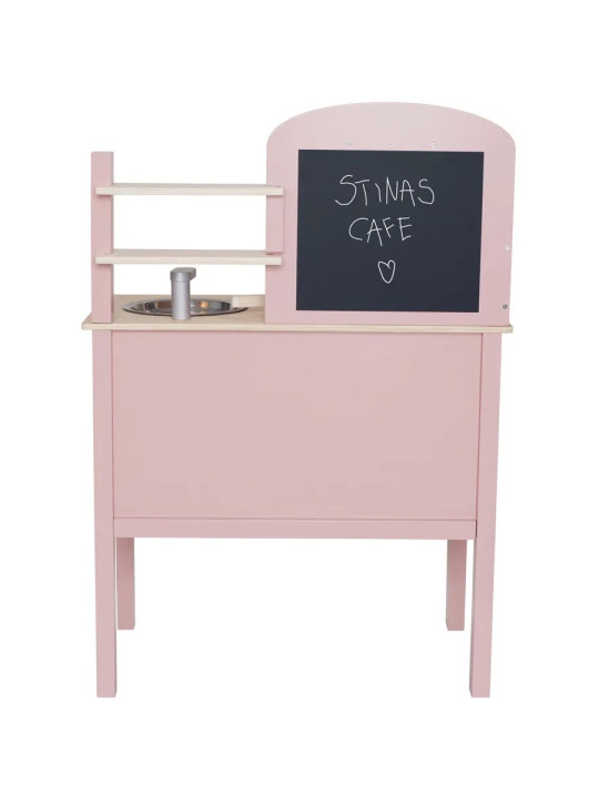 Wooden Kitchen with pot & pan pink for Children and Kids by Jabadabado