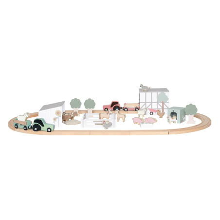Wooden Farm with roads, vehicles and animals for children starting from 2 years old by Jabadabado