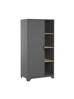 Armadio 1 anta per camerette neonati bambini in legno grigio e rovere collezione Leaf di VOX