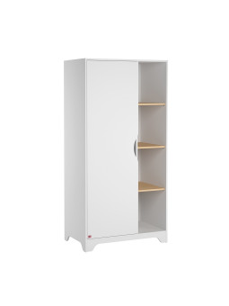 Armadio 1 anta per camerette neonati bambini in legno bianco e rovere collezione Leaf di VOX