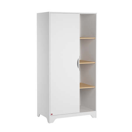Armadio 1 anta per camerette neonati bambini in legno bianco e rovere collezione Leaf di VOX