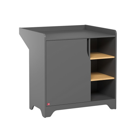 Chest of drawers with changing top for babies children bedroom in grey oak wood Leaf collection by VOX