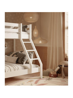 Letto a castello in legno di pino massello bianco per bambini DENIS WHITE by Olivia Living