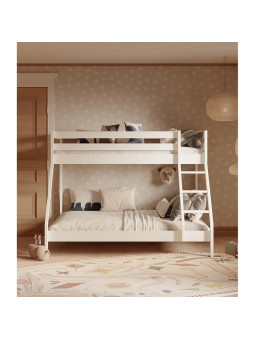 Letto a castello in legno di pino massello bianco per bambini DENIS WHITE by Olivia Living
