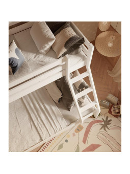 Letto a castello in legno di pino massello bianco per bambini DENIS WHITE by Olivia Living