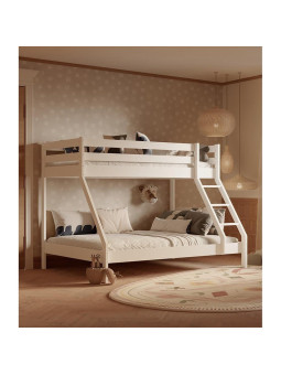 Letto a castello in legno di pino massello bianco per bambini DENIS WHITE by Olivia Living