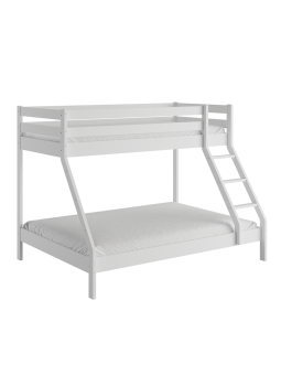 Letto a castello in legno di pino massello bianco per bambini DENIS WHITE by Olivia Living