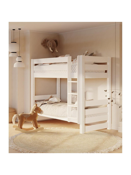 Solid wood bunk bed for children 90x200 cm JAN WHITE model by Olivia Living