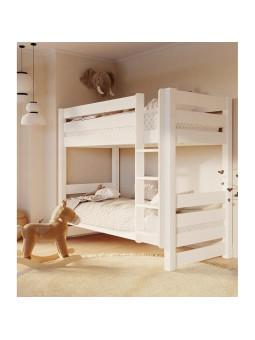Solid wood bunk bed for children 90x200 cm JAN WHITE model by Olivia Living