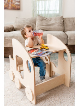 Tavolo e sedia per bambini a forma di auto macchinina