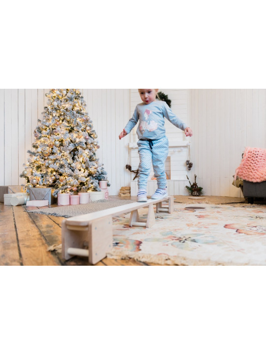 Trave di equilibrio in legno per bambini in legno naturale