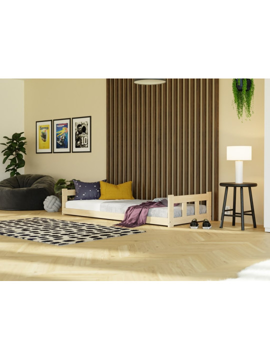 Letto Singolo Basso Montessori Fence - Benlemi